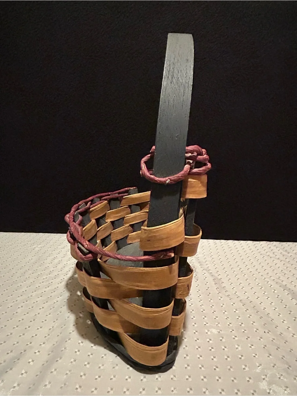 Handcrafted Basket Made In Michigan Free Standing Or Wall Hanging with Handle